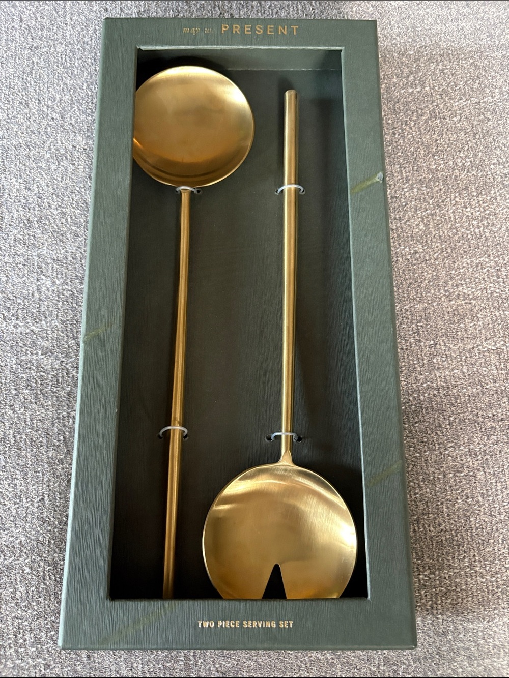 ANTHROPOLOGIE Gold Two-Piece Serving Set NEW in Box